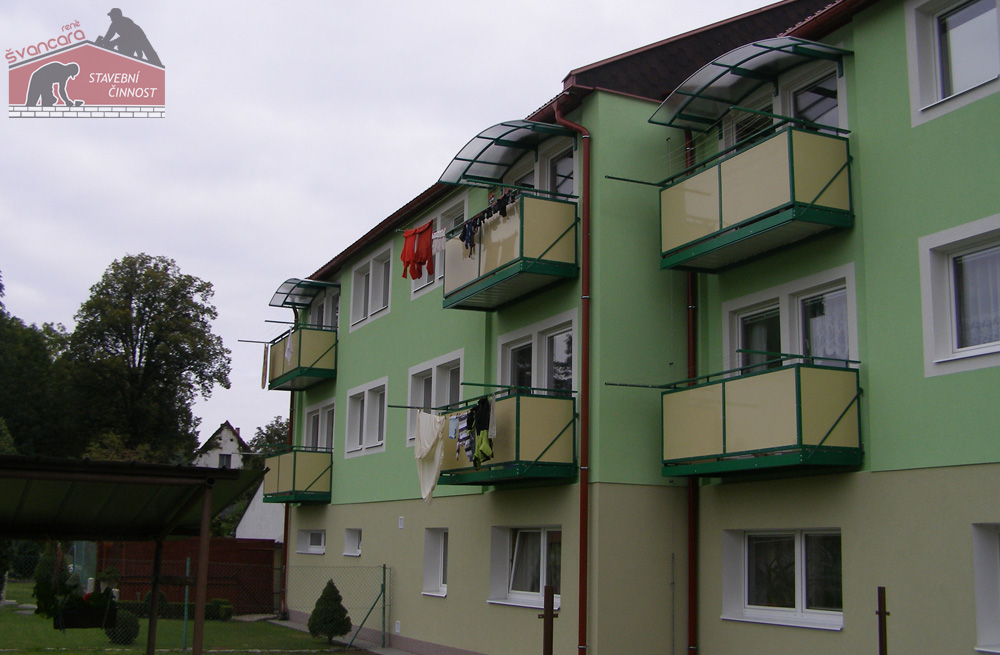 Rekonstrukce domů typu OKÁL, provedené firmou René Švancara