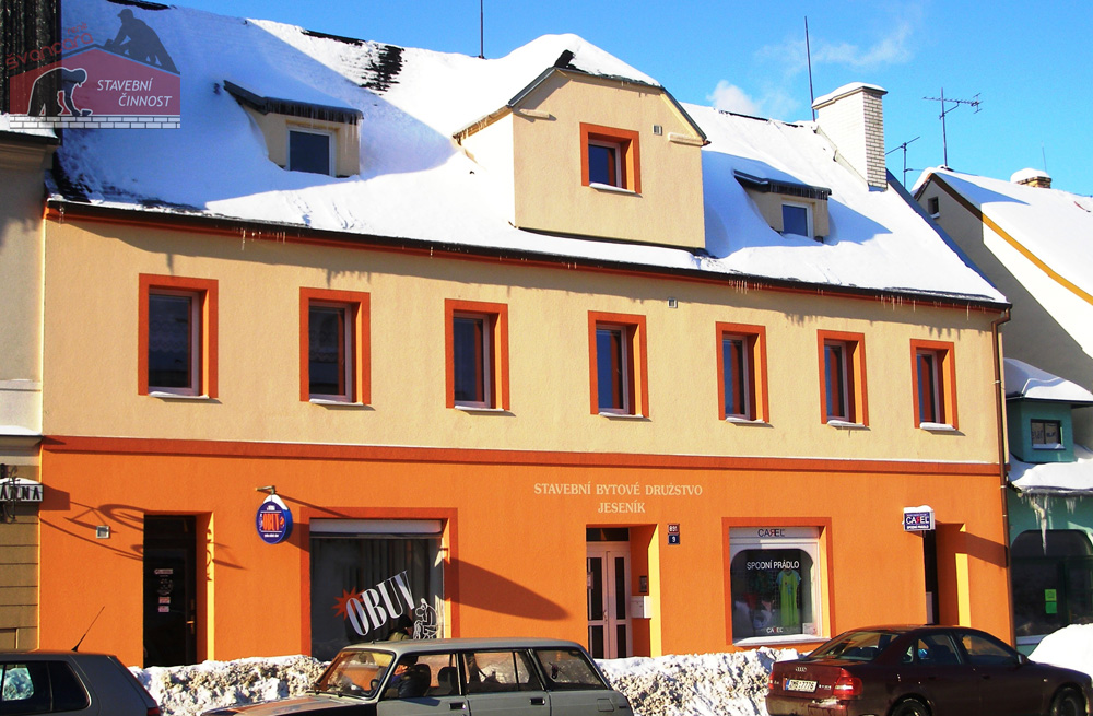 Původní stavba SBD Jeseník před rekonstrukcí střechy a nástavby, firmou René Švancara